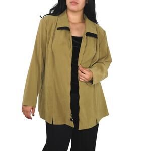 Maren 1980s Vintage Jacket Tan & Black Suede  Casual Jacket Large